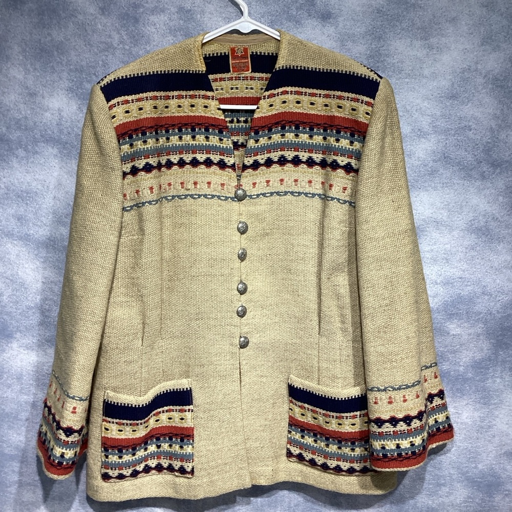 Vintage 60’s Tynsetjakken Gripstads Veveri Wool Coat from Norway Nordic XL